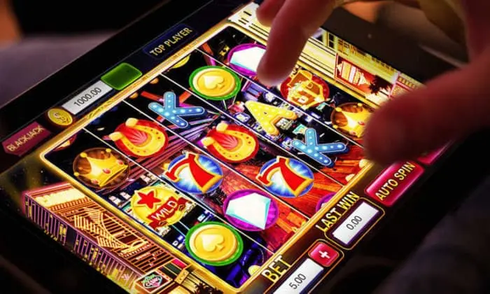 slot game on tablet